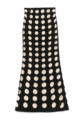 A.W.A.K.E. Mode Layered-holes maxi skirt - Black