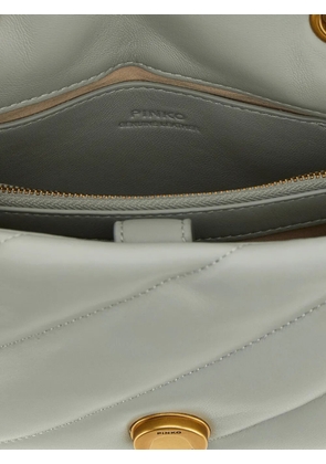 PINKO mini quilted love birds crossbody bag - Grey