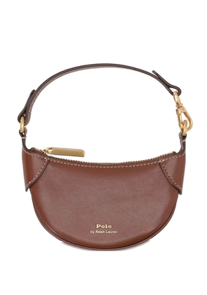 Polo Ralph Lauren zip leather shoulder bag - Brown