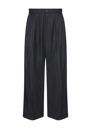 Hed Mayner draped striped trousers - Black