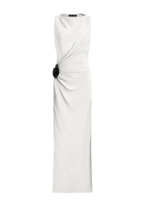 Proenza Schouler rose-embellished draped maxi evening dress - White