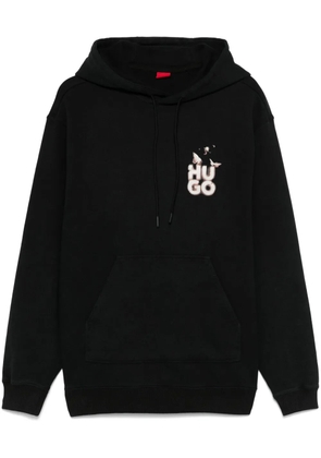 HUGO graphic-print hoodie - Black