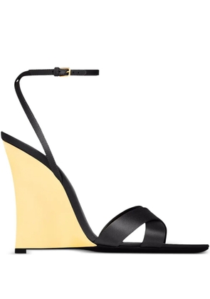 Saint Laurent 110mm crossover-straps wedge sandals - Black