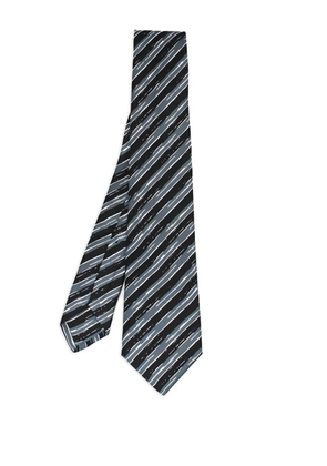 Kiton striped-pattern silk tie - Black