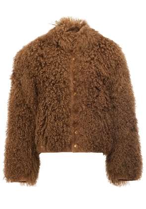 Takahiromiyashita The Soloist furry bomber jacket - Brown