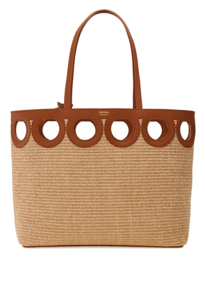 Ferragamo large raffia tote bag - Neutrals