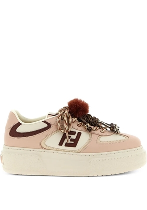 FENDI platform logo trainers - Neutrals
