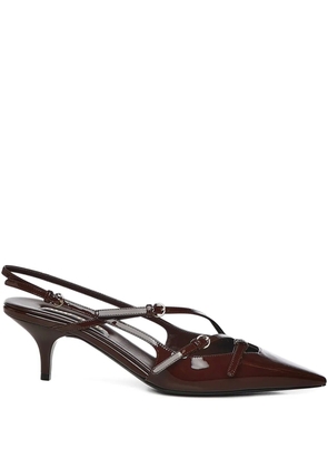 Miu Miu slingback leather pumps - Brown