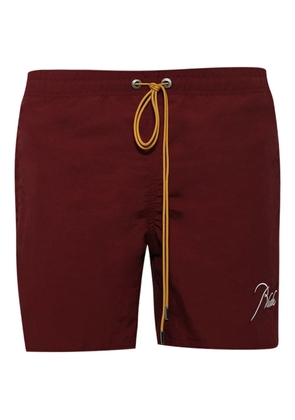 RHUDE logo-lettering swim shorts - Red