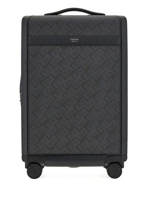 Ferragamo Gancini-print leather luggage - Grey