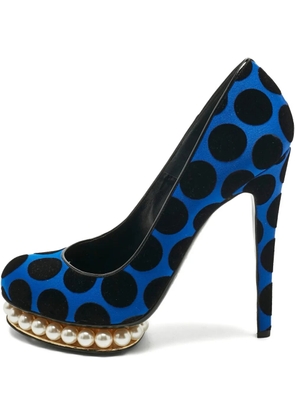 Nicholas Kirkwood Casati polka-dot platform pumps - Blue
