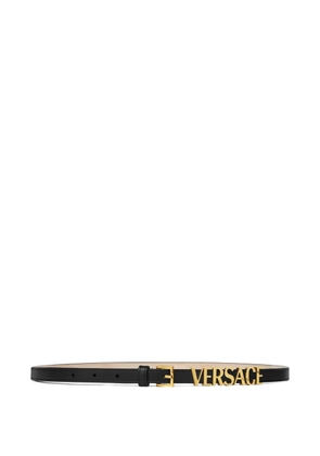 Versace logo-print leather belt - Black