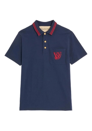 Valentino Garavani VG-embroidered polo shirt - Blue