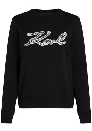 Karl Lagerfeld Boucl� Signature sweatshirt - Black