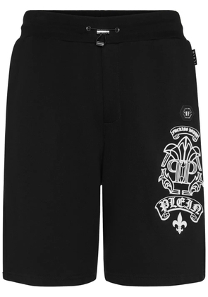 Philipp Plein logo-print track shorts - Black
