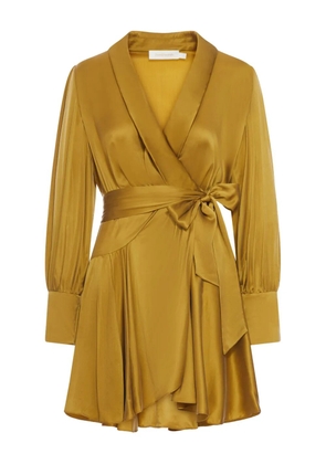 ZIMMERMANN wrap ruffled midi dress - Yellow