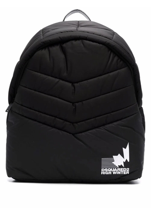 DSQUARED2 padded logo-print backpack - Black