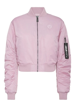 Plein Sport icon-detail zip-up bomber jacket - Pink