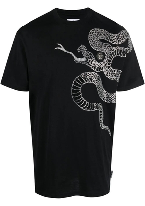 Philipp Plein embellished snake-print T-shirt - Black