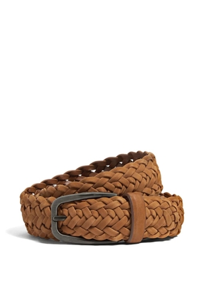 Zegna braided leather belt - Brown