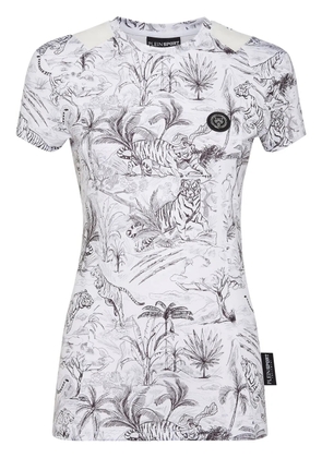 Plein Sport graphic-print compression T-shirt - White