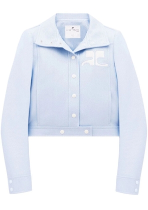 Courrèges chest logo-patch shirt jacket - Blue