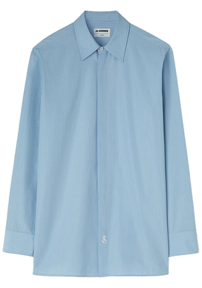 Jil Sander logo-embroidered pinstripe shirt - Blue