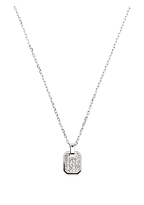 SHAY 18K white gold diamond embellished rolo-chain necklace - Silver