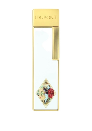 S.T. Dupont gold-finish enamel lighter - White