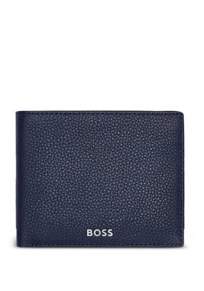 BOSS leather-textured wallet pen set - Blue