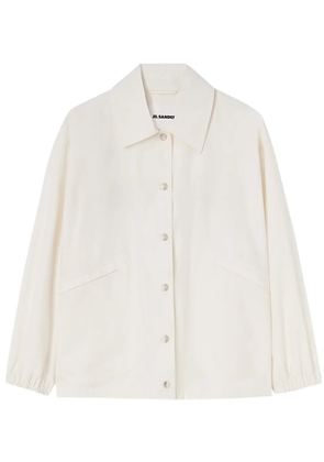 Jil Sander logo-print shirt jacket - White