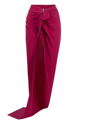 Rick Owens ruffle-trim draped maxi skirt - Pink