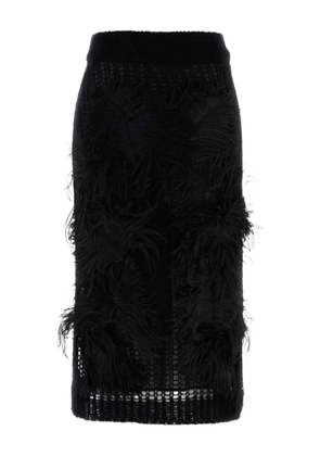 The Attico crochet-knitted midi skirt - Black