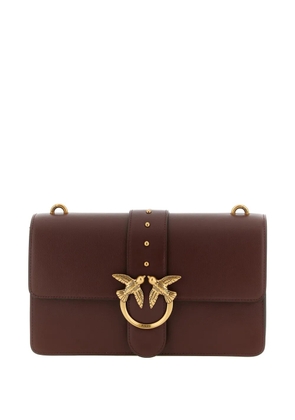 PINKO Love One Classic studded leather cross body bag - Brown