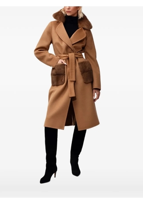 Poche Paris belted midi coat - Brown
