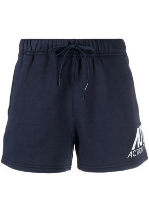 Autry logo-print cotton short shorts - Blue