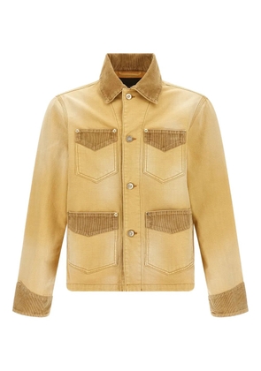 Wales Bonner Sierra corduroy-panel canvas jacket - Yellow