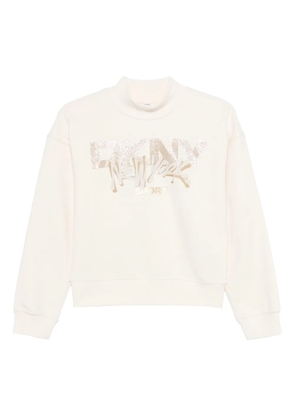 DKNY logo-embellished high-neck sweatshirt - Neutrals