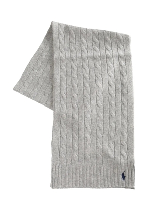 Polo Ralph Lauren cable-knit logo scarf - Grey