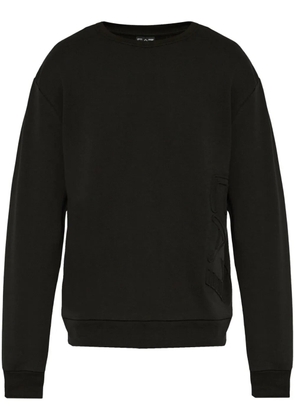 Ea7 Emporio Armani logo-embossed cotton sweatshirt - Black