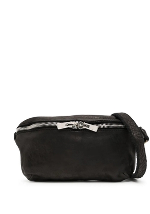 Guidi full-grain leather messenger bag - Black