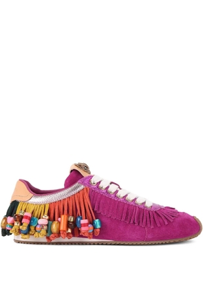 Kurt Geiger London Slington fringe-embellished sneakers - Pink
