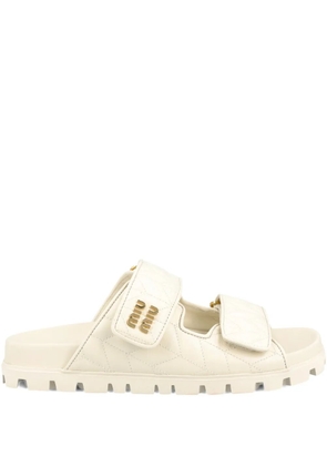 Miu Miu quilted logo sandals - Neutrals