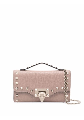 Valentino Garavani Rockstud leather wallet-on-chain - Pink