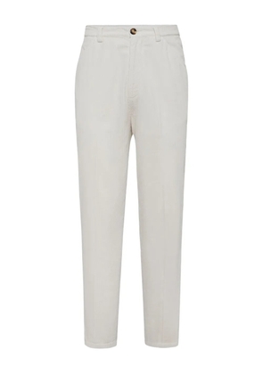 Brunello Cucinelli pleated tapered trousers - White
