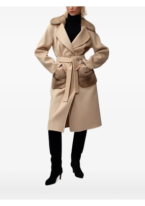 Poche Paris belted midi coat - Neutrals