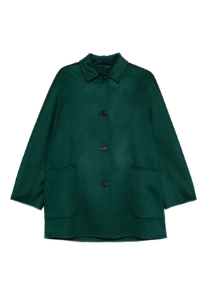 Max Mara patch-pocket button coat - Green