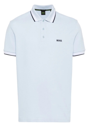 BOSS logo-embroidered polo shirt - Blue