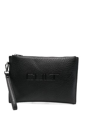 Cult logo-embossed zip clutch bag - Black