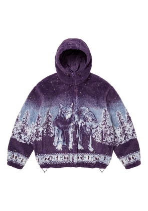 Supreme reversible hooded fleece jacket - Purple